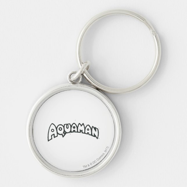 Aquaman Grunge Black Logo 2 Key Ring (Front)