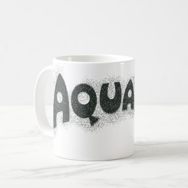 Aquaman Grunge Black Logo Coffee Mug (Front Left)
