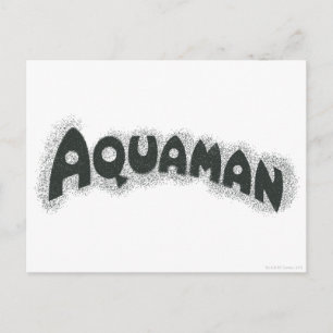Aquaman Grunge Black Logo Postcard