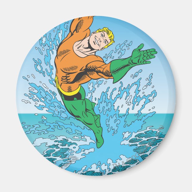 Aquaman Jumps Out of Sea Magnet (Front)