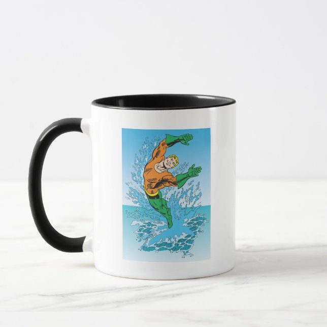 Aquaman Jumps Out of Sea Mug (Left)