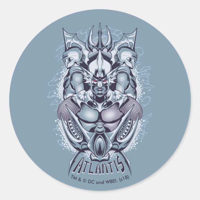 Aquaman | King Orm of Atlantis Graphic Classic Round Sticker (Front)