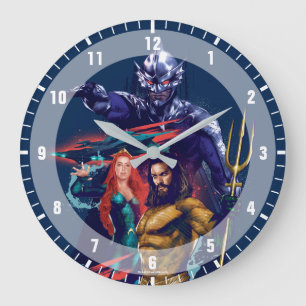 Aquaman   King Orm Versus Mera & Aquaman Large Clock