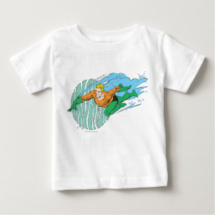 Aquaman Leaps Left Baby T-Shirt