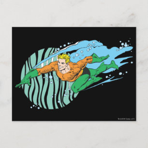 Aquaman Leaps Left Postcard