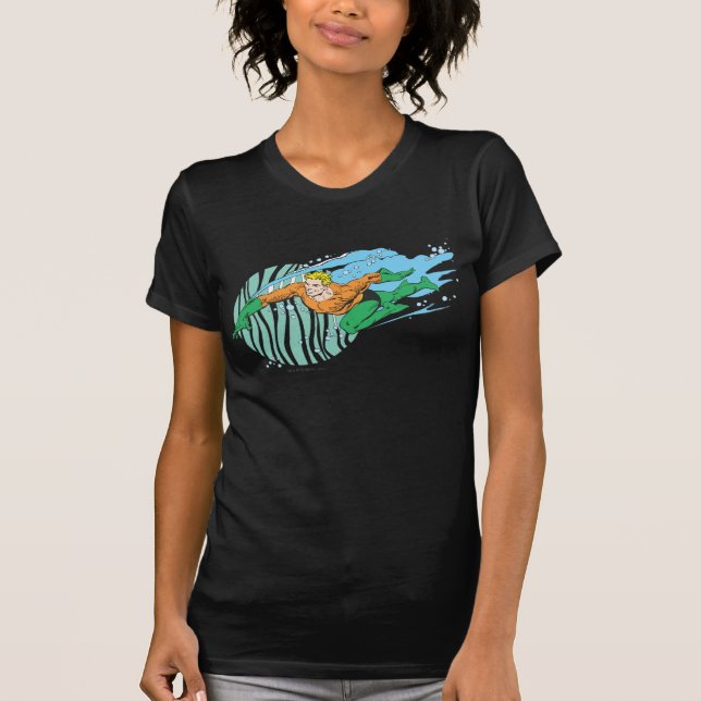 Aquaman Leaps Left T-Shirt (Front)