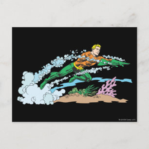 Aquaman Leaps Over Coral Postcard