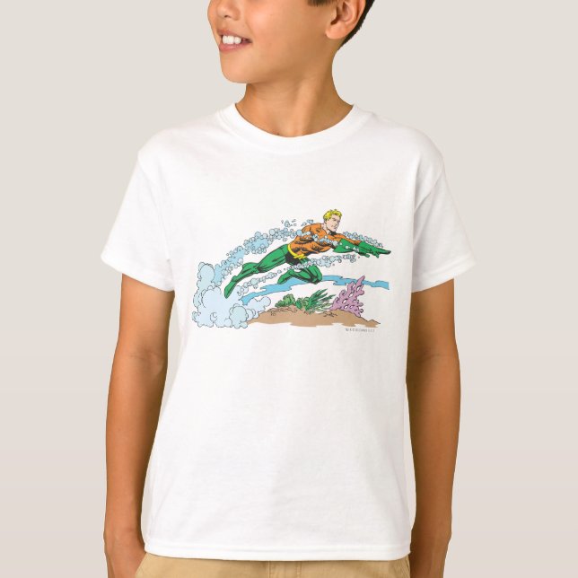 Aquaman Leaps Over Coral T-Shirt (Front)