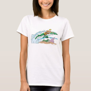 Aquaman Leaps Over Coral T-Shirt