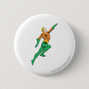Aquaman Leaps Up 6 Cm Round Badge