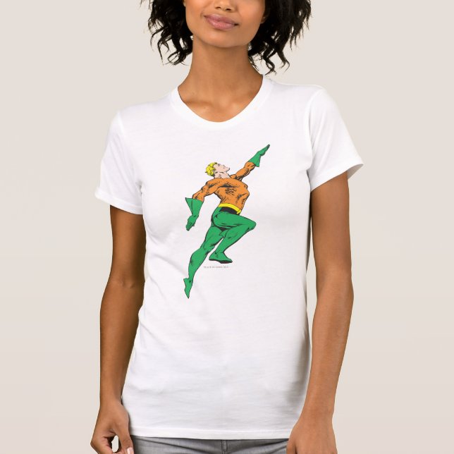Aquaman Leaps Up T-Shirt (Front)