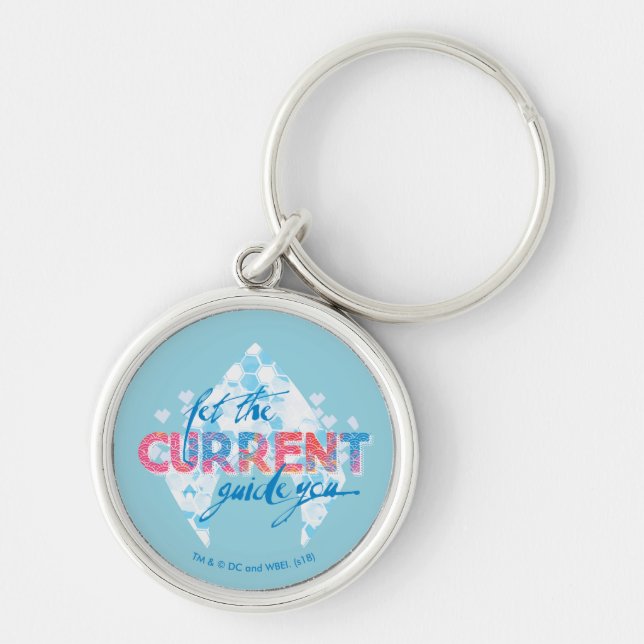 Aquaman | "Let The Current Guide You" Logo Graphic Key Ring (Front)