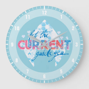Aquaman   "Let The Current Guide You" Logo Graphic Large Clock
