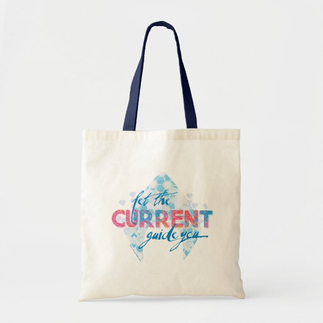 Aquaman | "Let The Current Guide You" Logo Graphic Tote Bag (Front)