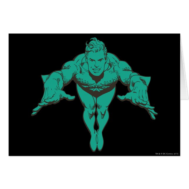 Aquaman Lunging Forward - Teal (Front Horizontal)