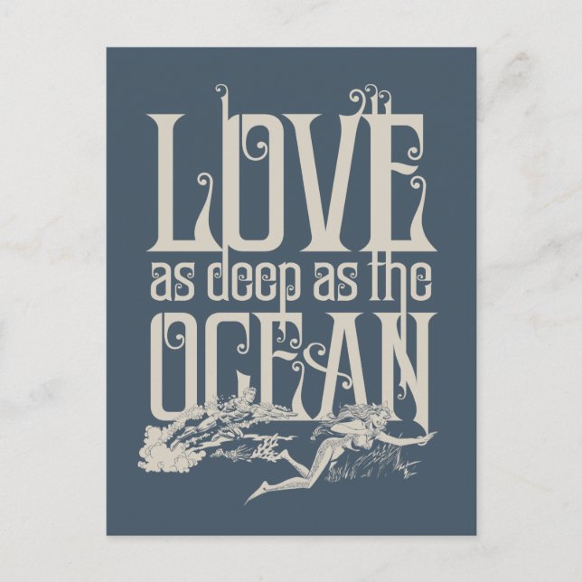 Aquaman & Mera - Love As Deep As The Ocean Holiday Postcard (Front)