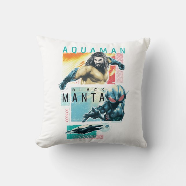 Aquaman | Modernist Aquaman & Black Manta Graphic Cushion (Front)