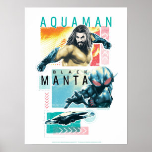 Aquaman Modernist Aquaman & Black Manta Graphic Poster