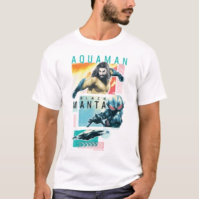 Aquaman | Modernist Aquaman & Black Manta Graphic T-Shirt (Front)