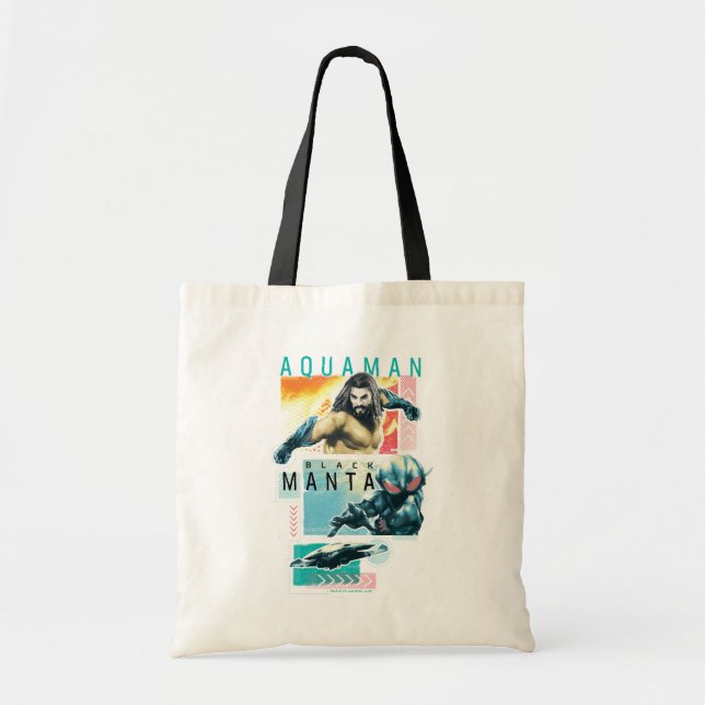 Aquaman | Modernist Aquaman & Black Manta Graphic Tote Bag (Front)