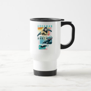 Aquaman   Modernist Aquaman & Black Manta Graphic Travel Mug