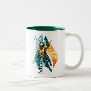Aquaman Modernist Aquaman Collage Two-Tone Coffee Mug