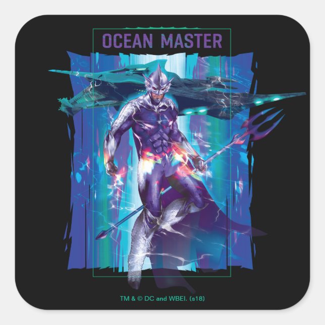 Aquaman | Ocean Master King Orm Refracted Graphic Square Sticker (Front)