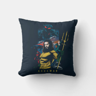 Aquaman Orin, Mera, and Black Manta Graphic Cushion