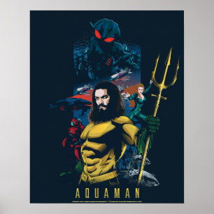 Aquaman Orin, Mera, and Black Manta Graphic Poster