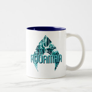 Aquaman Orin, Mera, Orm & Black Manta In Symbol Two-Tone Coffee Mug