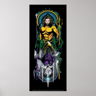 Aquaman   Orin & Orm Reversible Art Nouveau Panel Poster