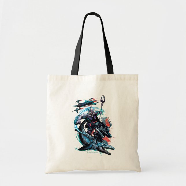 Aquaman | Orm, Black Manta, Tylosaur, & Ships Tote Bag (Front)