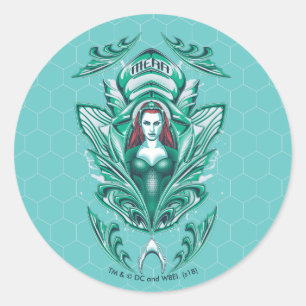 Aquaman   Ornate Mera Graphic Classic Round Sticker