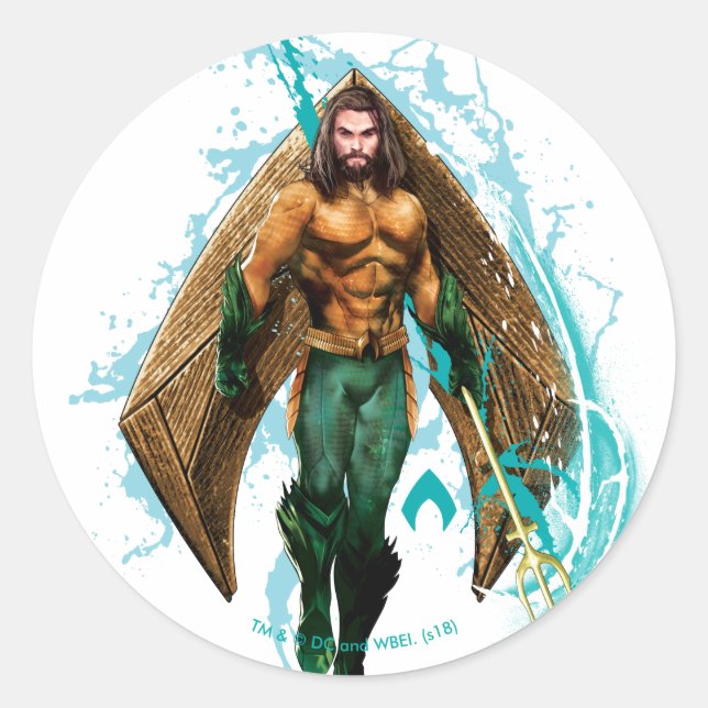 Aquaman | Prince Orin With Aquaman Logo Classic Round Sticker (Front)