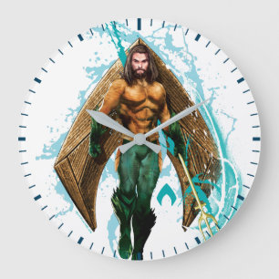 Aquaman   Prince Orin With Aquaman Logo Large Clock