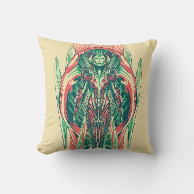 Aquaman | Queen Fisherman Art Nouveau Panel Cushion (Front)
