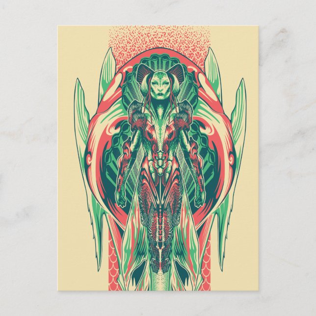 Aquaman | Queen Fisherman Art Nouveau Panel Postcard (Front)