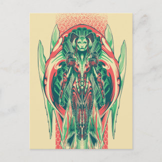 Aquaman | Queen Fisherman Art Nouveau Panel Postcard