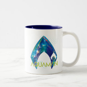 Aquaman Refracted Aquaman Logo Two-Tone Coffee Mug