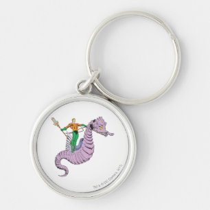 Aquaman Rides Seahorse Key Ring
