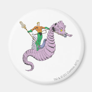 Aquaman Rides Seahorse Magnet