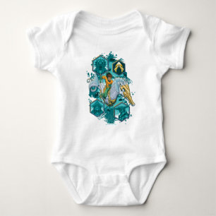 Aquaman Riding Seahorse Across Kingdoms Baby Bodysuit