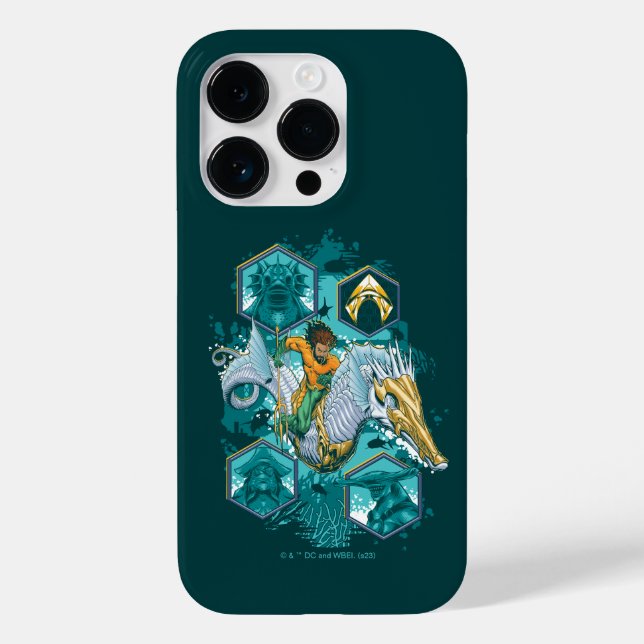 Aquaman Riding Seahorse Across Kingdoms Case-Mate iPhone Case (Back)