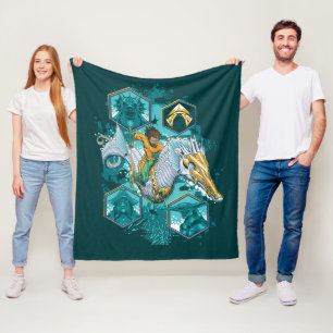 Aquaman Riding Seahorse Across Kingdoms Fleece Blanket