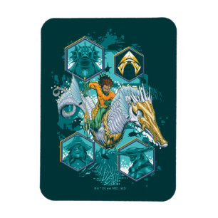Aquaman Riding Seahorse Across Kingdoms Magnet