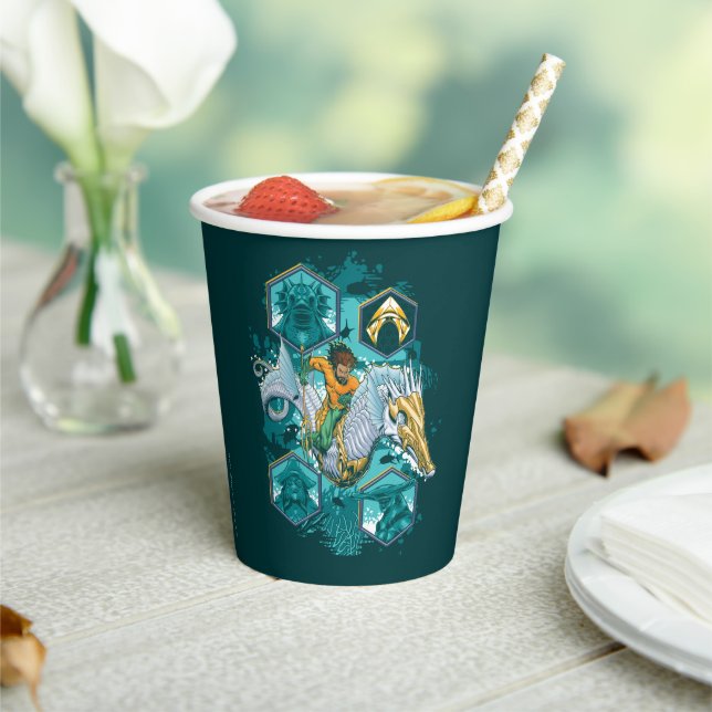 Aquaman Riding Seahorse Across Kingdoms Paper Cups (Insitu)