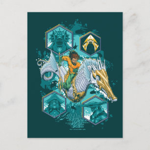 Aquaman Riding Seahorse Across Kingdoms Postcard