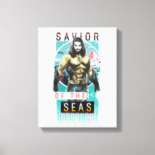 Aquaman "Saviour Of The Seas" Modernist Graphic Canvas Print