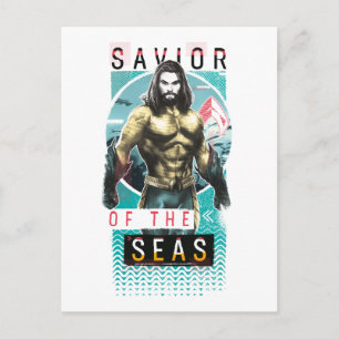Aquaman "Saviour Of The Seas" Modernist Graphic Postcard