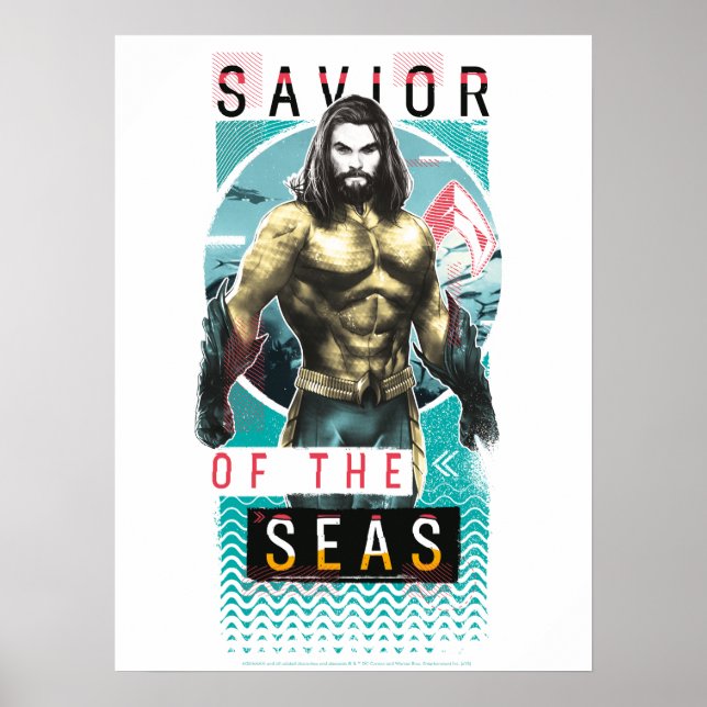 Aquaman | "Saviour Of The Seas" Modernist Graphic Poster (Front)